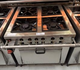 Fogão inox 4 bocas com forno – 82 x 98 x 82 – Gás GLP (botijão)