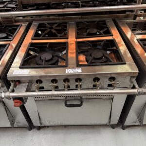Fogão inox 4 bocas com forno - 82 x 98 x 82 - Gás GLP (botijão)